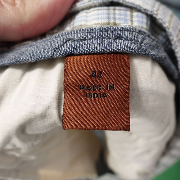 BOB TIMBERLAKE 100% COTTON BLUE WHITE PLAID SHORTS MENS SIZE 42 - Picture 5 of 6